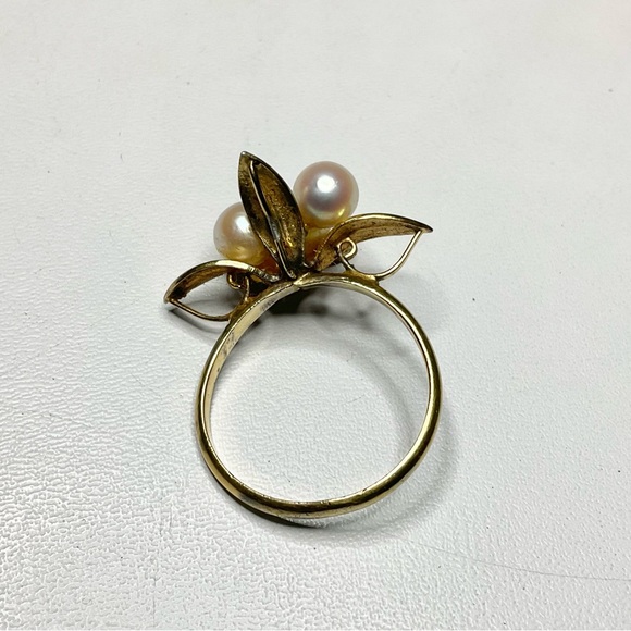 Vintage 14K GE Cultured Pearl Ring SZ 7.75 - Picture 4 of 6